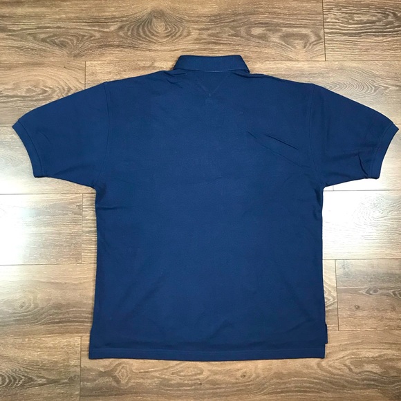 Tommy Hilfiger Men’s Vintage Embroidered Flag Casual Navy Blue Polo Shirt Sz XL - Picture 4 of 4